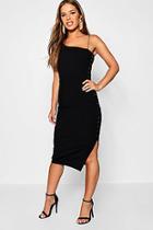 Boohoo Petite Kira One Shoulder Lace Up Side Detail Dress