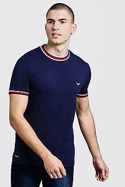 Boohoo Crew Neck T-shirt With Sports Tipping