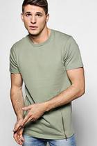 Boohoo Longline T-shirt With Front Zips