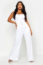Boohoo Satin Ring Detail Cowl Front Jumpsuit