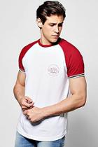 Boohoo Raglan Ringer Print T Shirt