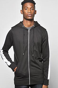 Boohoo Colour Block Stripe Hoodie