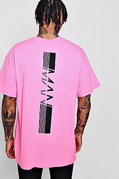 Boohoo Neon Oversized Man Back Print T-shirt