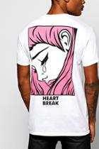 Boohoo Never Forget Heart Break Front & Back T Shirt White