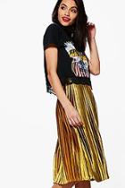 Boohoo Boutique Kati Satin Pleated Midi Skirt