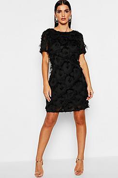 Boohoo Fringed Mini Shift Dress
