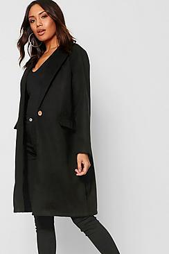 Boohoo Collared Oversize Pocket Wool Look Coat