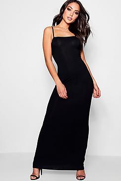 Boohoo Erica Extreme Square Neck Strappy Maxi Dress