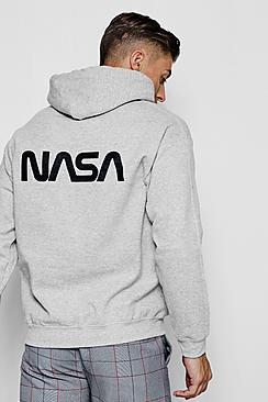 Boohoo Large Nasa Logo Back Print Hoodie