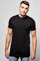 Boohoo Longline Muscle T Shirt With Side Zip Black