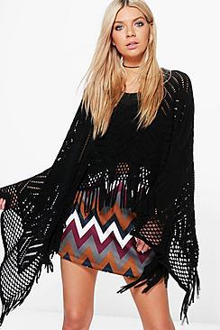 Boohoo Abi Fringed Cardigan