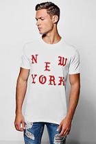 Boohoo White Crew Neck T-shirt With New York Print