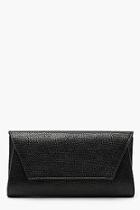 Boohoo Faux Snake Envelope Clutch With Chain