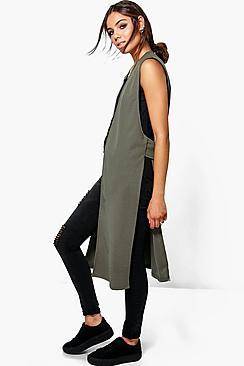 Boohoo Harriet Cut Out Side Sleeveless Jacket