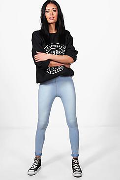 Boohoo Bella Stone Wash Denim Look Jeggings