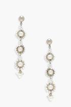 Boohoo Lily Statement Tiered Pearl Earrings