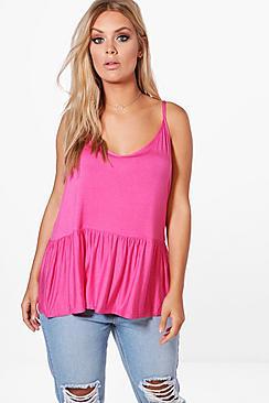 Boohoo Plus Kate Jersey Ruffle Hem Cami