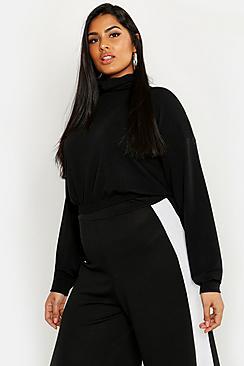Boohoo Plus High Neck Elastic Waist Sweat