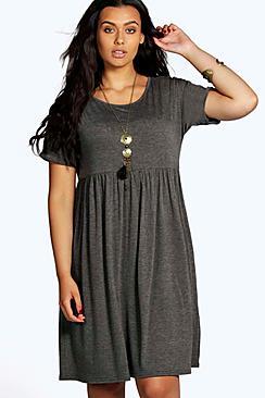 Boohoo Plus Emily Short Sleeved Smock Dress