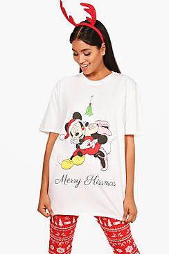 Boohoo Lauren Mickey & Minnie Sleep T-shirt