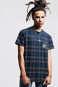 Boohoo Herald Man Jacquard Check T-shirt