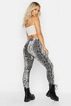 Boohoo Petite Textured Snake Print Legging