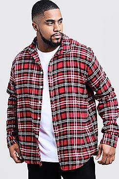 Boohoo Big And Tall Oversized Fit Check Shirt