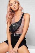 Boohoo Yasmin Pin Stud Zips Bumbag