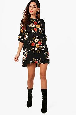 Boohoo Petite Rachel Floral Shift Dress