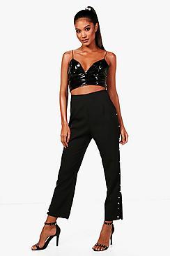 Boohoo Petra Woven Pearl Detail Trousers