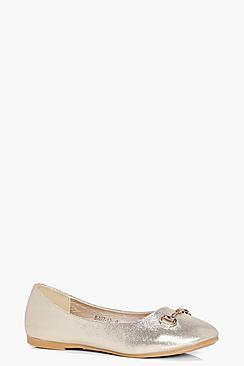 Boohoo Alice Metallic Trim Basic Ballet