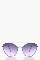 Boohoo Honey Angular Lens Sunglasses Purple