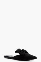 Boohoo Eliza Large Bow Trim Pointed Mule