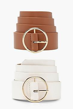 Boohoo 2 Pk Circle Ring Belt