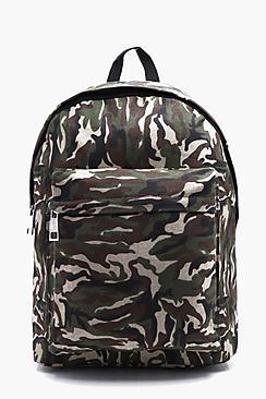 Boohoo Textured Camo Backpack