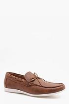 Boohoo Faux Leather Woven Vamp Loafer