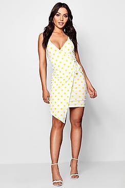 Boohoo Hannah Asymmetric Wrap Cami Shift Dress