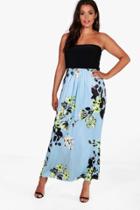 Boohoo Plus Sadie Floral Contrast Printed Maxi Dress Multi