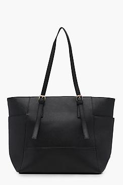 Boohoo Kirsten Buckle Detail Structured Day Bag