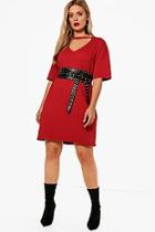 Boohoo Plus Amber Choker T-shirt Dress