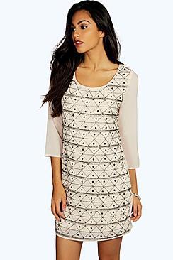 Boohoo Boutique Clara Embellished Cold Back Dress