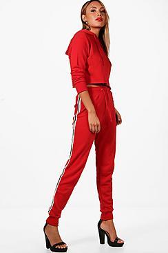 Boohoo Neve Crop Hoodie & Jogger Set