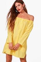Boohoo Lily Off The Shoulder Tunic Dress