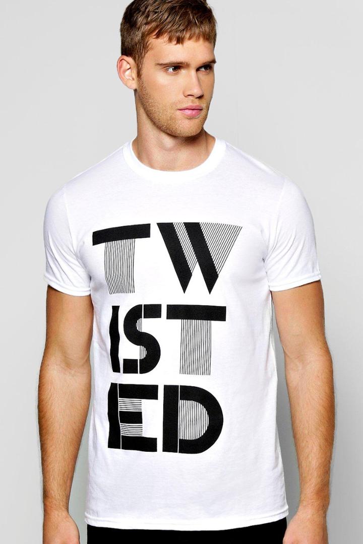 Boohoo Twisted Slogan T Shirt White