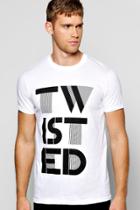 Boohoo Twisted Slogan T Shirt White