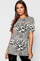 Boohoo Animal Print Oversized T-shirt