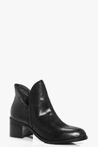 Boohoo Lois Boutique Leather Cut Work Ankle Boot