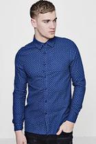 Boohoo Long Sleeve Wool Touch Polka Dot Shirt