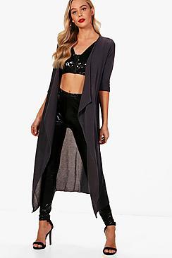 Boohoo Waterfall Maxi Cardigan