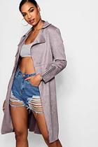 Boohoo Anna Suedette Trench Coat